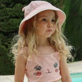 Konges Sløjd Sombrero   Sun para niñas Kitty Powder Pink