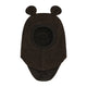 Huttelihut Pasamontañas infantil de lana con orejas Dark Brown Melange