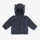 Huttelihut Chaqueta infantil de lana merino con capucha y orejas Ombre Blue Melange