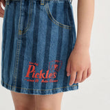 Bobo Choses  Falda vaquera para niñas con rayas Pickles the Dog