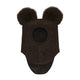 Huttelihut Pasamontañas infantil con pompones de alpaca Dark Brown Melange