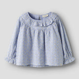 Lil' Atelier  Blusa infantil para niñas con volantes Zen Blue NMFTESSIE