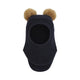 Huttelihut Pasamontañas infantil de lana con pompones de alpaca Dark Navy